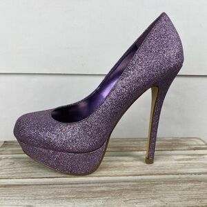 Bakers glittery platform pumps in purple women’s size 7M
